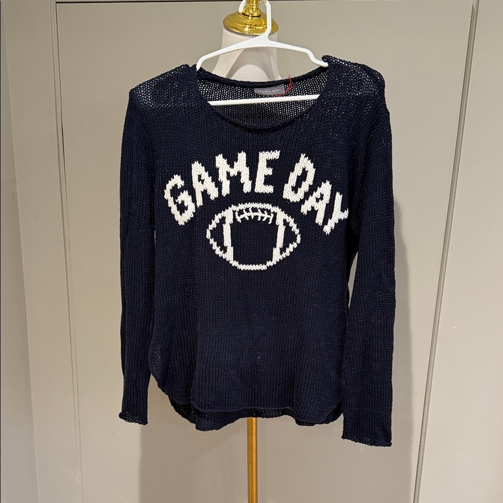 Wooden Ships Game Day Sweater - Navy and White